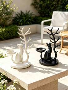 1pc Durable Elegant Cat & Tree Shaped Jewelry Storage Box For Women - Multicolor - View 8
