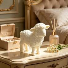 1pc White Collectible Grade PLA Material Lamb Figurine, Suitable For Room Decor, Living Room Decor, Computer Desk Warm Decoration, Perfect Gift For Back To School, Christmas, Halloween, Best Friend, And Kids Who Love Animals And Lambs - Multicolor - View 2
