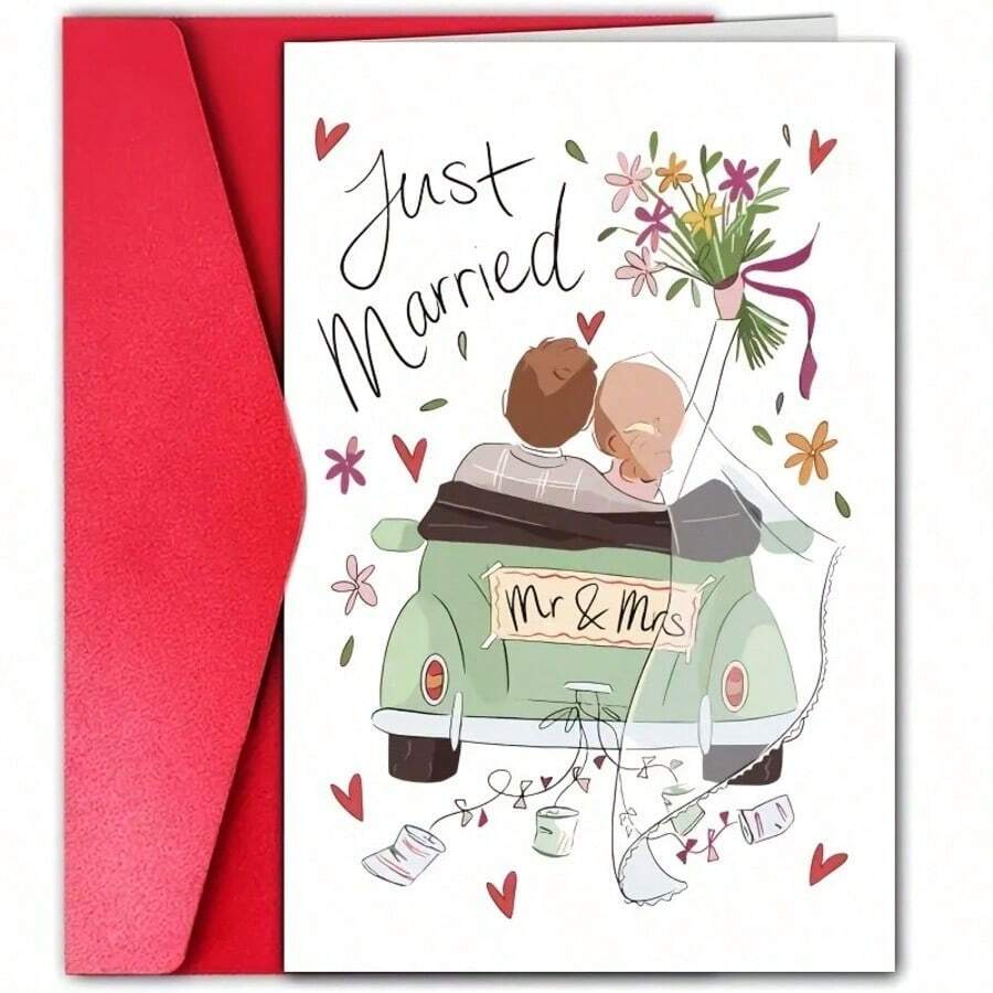1,Wedding Greeting Card,Wedding Congratulations Card,Family Wedding Card,Papyrus Wedding Card,Funny Wedding Card,Friend Wedding Card,Wedding Celebration Card,Best Wedding Gift Card - Multicolor - View 1