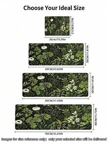 4種尺寸復古綠色花葉大號遊戲滑鼠墊，平滑布料防滑橡膠底防水耐污精確縫邊桌墊，適用於筆電 PC 辦公遊戲 - 查看 6