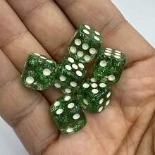6件組 1.2cm/0.47inch 新款透明亮片骰子，耐磨不褪色，鮮豔色彩，適合休閒娛樂與派對 - 彩色 - 查看 20