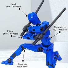 [DUMMY 13 Printable Connectable Figure 2023 Licensed Under CC By 4.0]Random 5pcs - Titan 13 3D Printed Action Figure Set Toy, Multiple Colors, With Various Accessories, Multi-Joint Movable, Multiple Pose Adjustments, Collector's Desktop Decor Action Figure, Gift For Boys And Girls (Assembly Required) - Random 5pcs - View 5