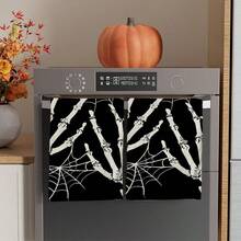 2/4/48pcs Halloween Series Skeleton Hand, Spider Web Minimalist Line Pattern Printed Kitchen Towels - Super Soft, Highly Absorbent Polyester Dish Cloths And Hand Towels, Perfect For Holiday Decor, Kitchen Decor, Party Decor. - Multicolor - View 14