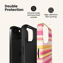 VESPOP Funda de teléfono con rayas de contraste, estilo retro Ins, cobertura completa, funda protectora a prueba de golpes - Para IPhone 18/17/16/15/14/13/12/11 Pro Max/Pro Plus/12 Mini/13 Mini, compatible con Galaxy S26 S25 S24 S23 S22 S21 Plus Ultra, compatible con Pixel 8 9 10 PRO - Color mixto 1 - Ver 3