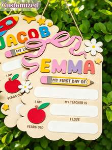 Customizable "Back To School" Commemorative Plaque, Suitable For All Grade Students, Perfect For Back To School, Campus Gifts, Photo Props, Classroom Attendance Tracking, And Parent Souvenirs - Multicolor - View 3