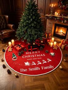 Tree Skirt Personalized Christmas Gifts, Personalized Christmas Family Tree Skirt, Custom Christmas Tree Family Holiday Decorations, Xmas Pine Tree Decorations, Gift For Christmas, Custom Name Tree Skirt, Christmas Home Decor, Family Tree Skirt - Home Decor - View 7