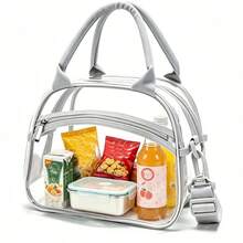 1pc Transparent Crossbody Lunch Bag, PVC Material, Durable And Wear-Resistant, Fashionable And Portable Lunch Box Bag, Large Capacity, Suitable For Office Workers And Students, Multi-Functional Travel Storage Bag, All Season Use, Not For Food Contact - Multicolor - View 9