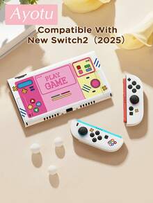 Ayotu 1pc Cartoon Game Console Pattern Protective Case Compatible With Switch 2/Switch NS/Switch OLED/Switch Lite, New Generation TPU Soft Shell, Universal Game Controller Protective Cover, Switch Controller Protective Case, Switch Game Accessories, Anti-Drop, Anti-Slip, Anti-Scratch, Fashionable, Spring Romantic/Back To School Gift/Valentine's Day Gift/Halloween/Anniversary Gift. - View 23
