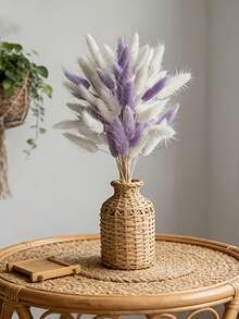 Multi-Color Bohemian Style Artificial Reed Grass, Light Pink Blue Lavender Fluffy Faux Flower Stems, Real Synthetic Grass, Long-Lasting Decoration, Fashionable Bohemian Style Wedding Centerpiece, Home Space, Suitable For Christmas, Halloween - Multicolor - View 5