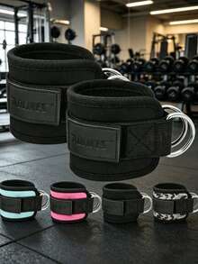 2pcs/Set Ankle Straps For Cable Machine Kickbacks - Adjustable Comfortable Ankle Strap Attachment, Suitable For Gym Cable Machine Hip Kickbacks - Leg Extensions, Curls And Ankle Straps - Multicolor - View 1