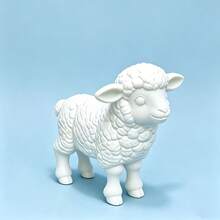 1pc White Collectible Grade PLA Material Lamb Figurine, Suitable For Room Decor, Living Room Decor, Computer Desk Warm Decoration, Perfect Gift For Back To School, Christmas, Halloween, Best Friend, And Kids Who Love Animals And Lambs - Multicolor - View 9