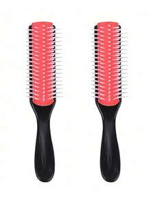 Premium Professional Classic Styling Curling Comb 9-Row Black Hair Comb Suitable For Wet And Dry Hair Perfect For Distribution And Styling Anti-Static Gentle On Scalp Ergonomic Handle Durable Bristles Suitable For All Hair Types Unisex - Multicolor - View 21