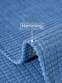 1PC Minimalist Solid Bubble Grid Textured Sofa Cushion Pad, Lightweight & Breathable, Scratch Resistant & Easy To Clean, Non-Slip Dotted Rubber Back, Machine Washable All-Season Pet Friendly Universal Slipcover For 1/2/3 Seater Sofas - Blue - View 5