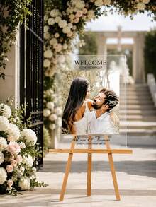 婚禮歡迎牌、婚禮前夕歡迎牌、現代婚禮入口牌、壓克力牌、婚禮裝飾、婚禮禮物 - 彩色 - 查看 7