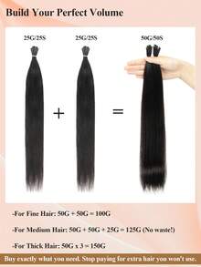 12-22 Inch Remy Human Hair I-Tip Extensions, Easy To Style, Cold Fusion, Pre-Bonded, Real Hair, Long-Lasting, Soft & Natural, Portable For Travel & Daily Styling - Multicolor - View 7