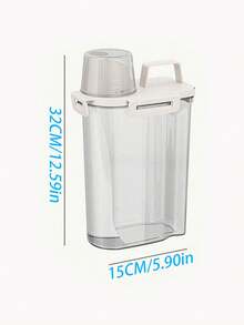 1pc/ Laundry Detergent Storage Box With Measuring Cup, Large Capacity Storage Container, Laundry Liquid Dispenser, Cleaning Supplies Organizer, Home Daily Necessities, Suitable For Laundry Room, Bathroom, Toilet, Bathroom Accessories - A - View 12