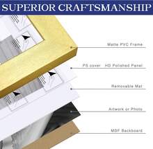 An&Amp;He 12x16 Picture Frame, Gold Photo Frame For Tabletop And Wall Display, Minimalist Design, Set Of 3 - ColorF - View 5