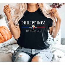 Camiseta de Filipinas, Bandera Filipina, Camiseta Suave y Cómoda, Unisex - Negro - Ver 1