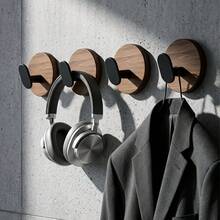 3pcs Solid Wood Multi-Purpose Wall Hooks, No Drilling Strong Adhesive, Stable Load-Bearing, Smooth Protection, Universal Type, Suitable For Entryway, Clothing, Bathroom Towels, Kitchen Utensils, Wardrobe Storage, Fashionable Wood Grain Design, Whole House Wall Decoration - Multicolor - View 2