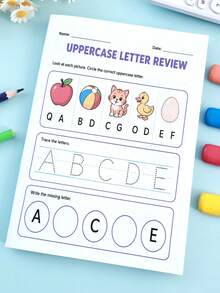 Children's Reading & Math Comprehensive Training Workbook, School Readiness Activity Book, Back To School Learning Supplies, Holiday Learning Gift - Multicolor - View 3