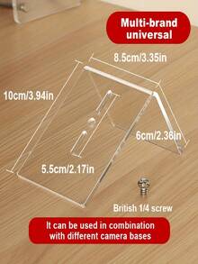 1pc/2pcs/4pcs Transparent Acrylic Desktop/Wall Mount Camera Bracket, With 1/4" Screw Interface, 35° Tilt, Suitable For Home Monitoring, Mini Camera And Fill Light, Indoor/Outdoor Security - Multi-color - View 5