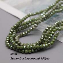 2Strands(Around 156pcs) 6mm Green Color Glass Beads For Jewelry Bracelets Making DIY Accessories - 6mm - View 32