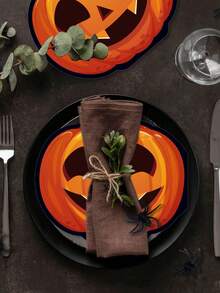 20pcs Halloween Pumpkin-Themed Paper Napkins, Suitable For Halloween Party Table Settings, Dessert Table Styling, Family Holiday Meals, Themed Table Decor,And As An Accompaniment To Halloween Party Favors. - One Size Fits All - View 3