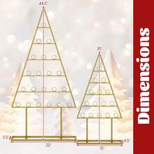 2 Pack Christmas Tree Card Holder With 36 Round Clips Metal Hanging Rack, Golden/Black - Gold - View 9