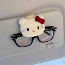 SANRIO 1 buah Klip Kacamata Mobil Kartun, Tempat Kacamata Interior Mobil Modis, Penyimpanan Pelindung Matahari, Magnetik, Sangat Lucu - A - View 8