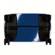 Realistic Jet Plane With Vapor Trail Deep Blue Luggage Cover - Multicolor - View 4