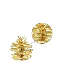 1/5/10Pcs Golden Artificial Pine Cone Plastic Pine Cone Artificial Plant For Rustic Christmas Pinecone Garland, Home Wedding Decorations, Christmas Tree Xmas Wreath Party Supply, For Girls Women Gifts - Multicolor - View 5