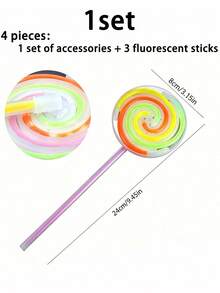 2/4pcs Luminous Lollipop Light Sticks, Luminous Party Props For Birthday Parties, Stage Performances, And Festive Atmosphere Creation,New Year, Christmas, Halloween Gifts ,Can Be Handheld As Decorations. - View 12