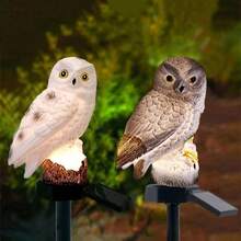 Solar Powered White Owl Garden Stake Light, Waterproof LED Resin Snowy Owl Landscape Light, Outdoor Lawn Yard Pathway Decorative Light - Owl - View 5