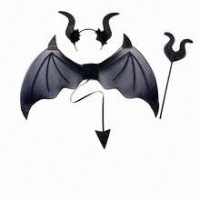 Set Sayap Kelelawar Halloween 3 Buah untuk Bermain Peran, Pesta, Pertunjukan Panggung, Kostum Sayap Setan, Perlengkapan Pesta, Alat Peraga Pertunjukan - MultiWarna - View 10