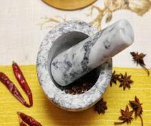Marble Replacement Pestle Only, 53 In (Only Pestle [Mortar Is Not Included]), Granite Pestle Replacement Light Gray White - White - View 4