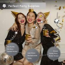 16pcs Reusable Disco Ball Straws, 70s Disco Party Decoration Mirror Ball Spiral Pattern Straws, Assorted Spiral Pattern Straws, Suitable For Bachelorette Party, Holiday, Wedding, Birthday Party Decoration, Party Supplies - Multicolor - View 5