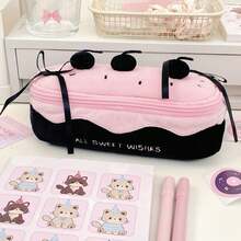 1pc New Cute Cartoon Plush Cherry Cake Pencil Case, Large Capacity Student Stationery Storage Bag, Multifunctional Organizer Pouch, Soft Skin-Friendly Plush Fabric, Smooth Zipper, Dust-Proof, Pressure-Resistant, 3D Fluffy, Lightweight, Portable, Fits In Backpack, Can Hold Pencils, Markers, Rulers, Erasers, Sticky Notes And Various Learning Supplies, Suitable For Students, Classroom, Self-Study, Library, Home, Dorm, Daily Use, Creative Storage, Multi-Purpose, Soft And Healing, Niche, Versatile, Durable, Perfect Practical Gift For Students, Birthdays, Best Friends - 3 - View 15