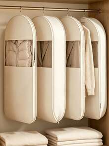 This Hanging Compression Storage Bag Features A Transparent Design And Zipper Closure, Making It Perfect For Storing Down Jackets, Coats, Suits And Other Items. Portable, Sealed And Dust-Proof, It Is An Ideal Choice For Organizing Your Wardrobe - Multicolor - View 8