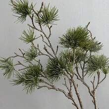 聖誕花環DIY用人造松枝，綠色塑膠綠植裝飾插枝，適用於節日花環製作、居家酒店新年派對裝飾 - 墨綠色 - 查看 3