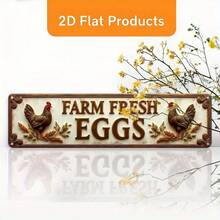 2D Flat Decorative Sign - Content: "Fresh Egg Farm". This Rustic Style Wall Sign Is Suitable For Offices, Shops, Homes, Farmhouses And Porches. (Random Style) - A - View 4