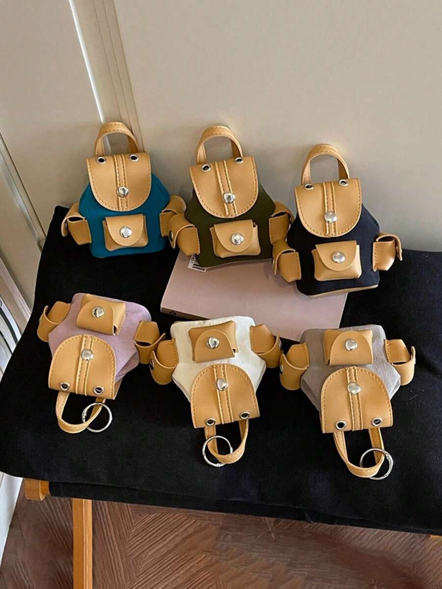 1PC Mini Backpack, Casual & Minimalist, Can Be Used As A Bag Charm Or Coin Purse, Suitable For School, Daily Outings, Travel, Versatile Item, Also The Best Gift For Teenagers. - Multicolor - View 1