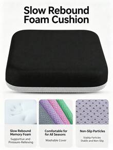 Non-Slip Truck Seat Cushion, 4cm Thick Memory Foam Pad, Suitable For Long-Distance Driving, Detachable And Breathable... Set, Relieves Hip Pressure And Provides Posture Support, Suitable For Cars, Offices And School Desks - Multicolor - View 15