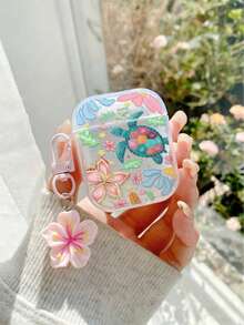Flower Turtle Painted Transparent Additional Bracelet Fashion Bluetooth Headset Case For Painted Transparent Fashion Bluetooth Headset Case For S4 Protective Case Apple Wireless Bluetooth Headset Shell Glossy Pro2 All-Inclusive Pods31/2/3 Generation Protective Case Pro Anti-Drop Soft Shell - Multicolor - View 10