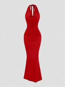 Women Long Dresses - 紅色 - 查看 1
