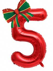2pcs 32 Inch Red Number 0-9 Christmas Bow Birthday Party Decoration Aluminum Foil Cartoon Balloon Set - View 8