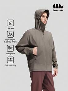 Beneunder Men's All-Weather Outdoor Sun-Protection Jacket (Loose-Fit) WR004 - Camel - View 1