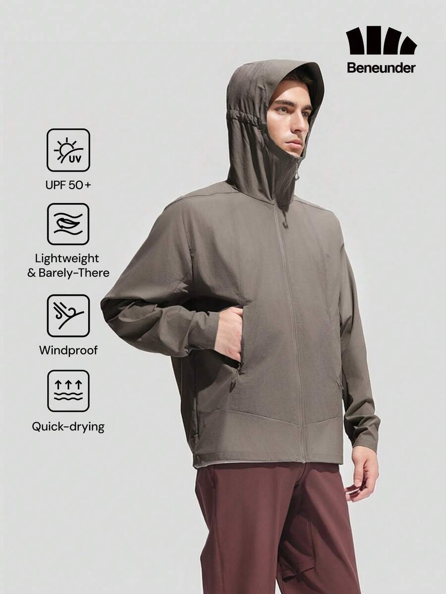 Beneunder Men's All-Weather Outdoor Sun-Protection Jacket (Loose-Fit) WR004 - Camel - View 1