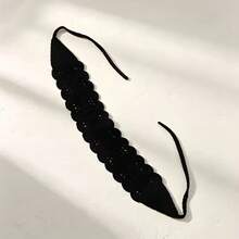 1 pieza Diadema de ganchillo con flor hueca - Negro - Ver 2