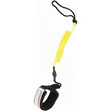 Coiled Spring Foot Rope Surf Leash For 5ft Paddleboard Board With 5mm Super Strong PU Cord, Adjustable Ankle Cuff, - Yellow - View 6