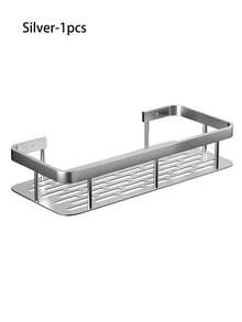 2 Packs Wall Mount Storage Rack, Punch-Free Black Metal Organizer Shelf, Drainage Basket For Bathroom & Kitchen Tidying - Multicolor - View 7